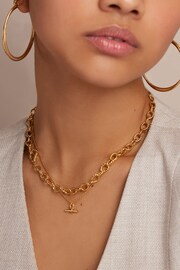 Orelia London 18k Gold Plating Dainty T-Bar Knot Necklace - Image 3 of 3