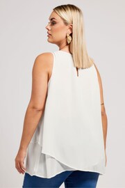 Yours Curve White London Layered Sleeveless Blouse - Image 3 of 5