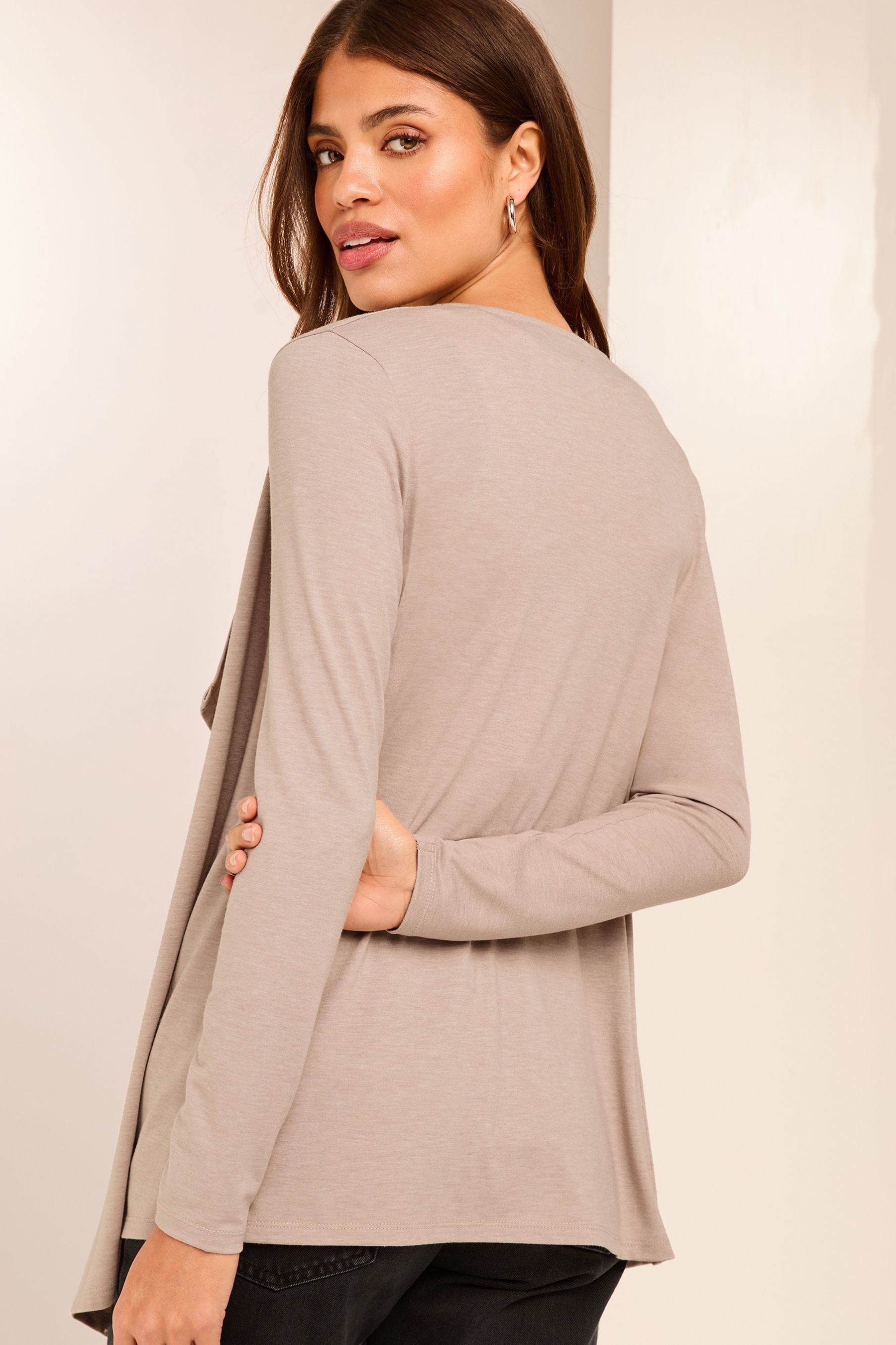 Lipsy Cream Waterfall Cardigan