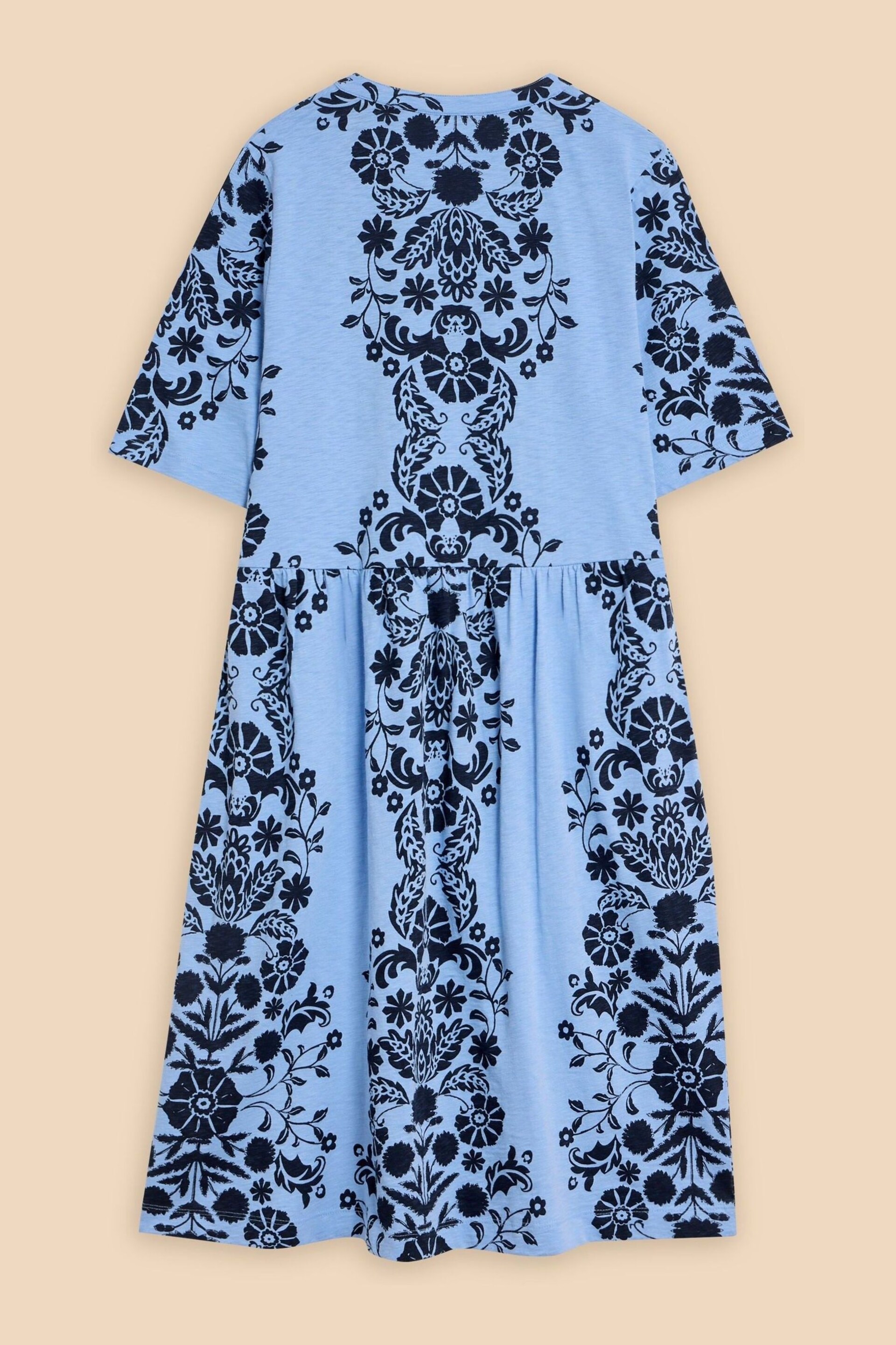 White Stuff Blue Thea Jersey Dress - Image 6 of 7