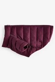 Berry Red Padded Dog Coat - Image 4 of 8