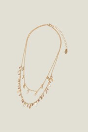 Accessorize Gold Tone Layered Leaf Necklace - Image 1 of 3