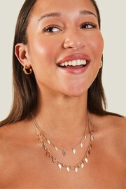 Accessorize Gold Tone Layered Leaf Necklace - Image 3 of 3