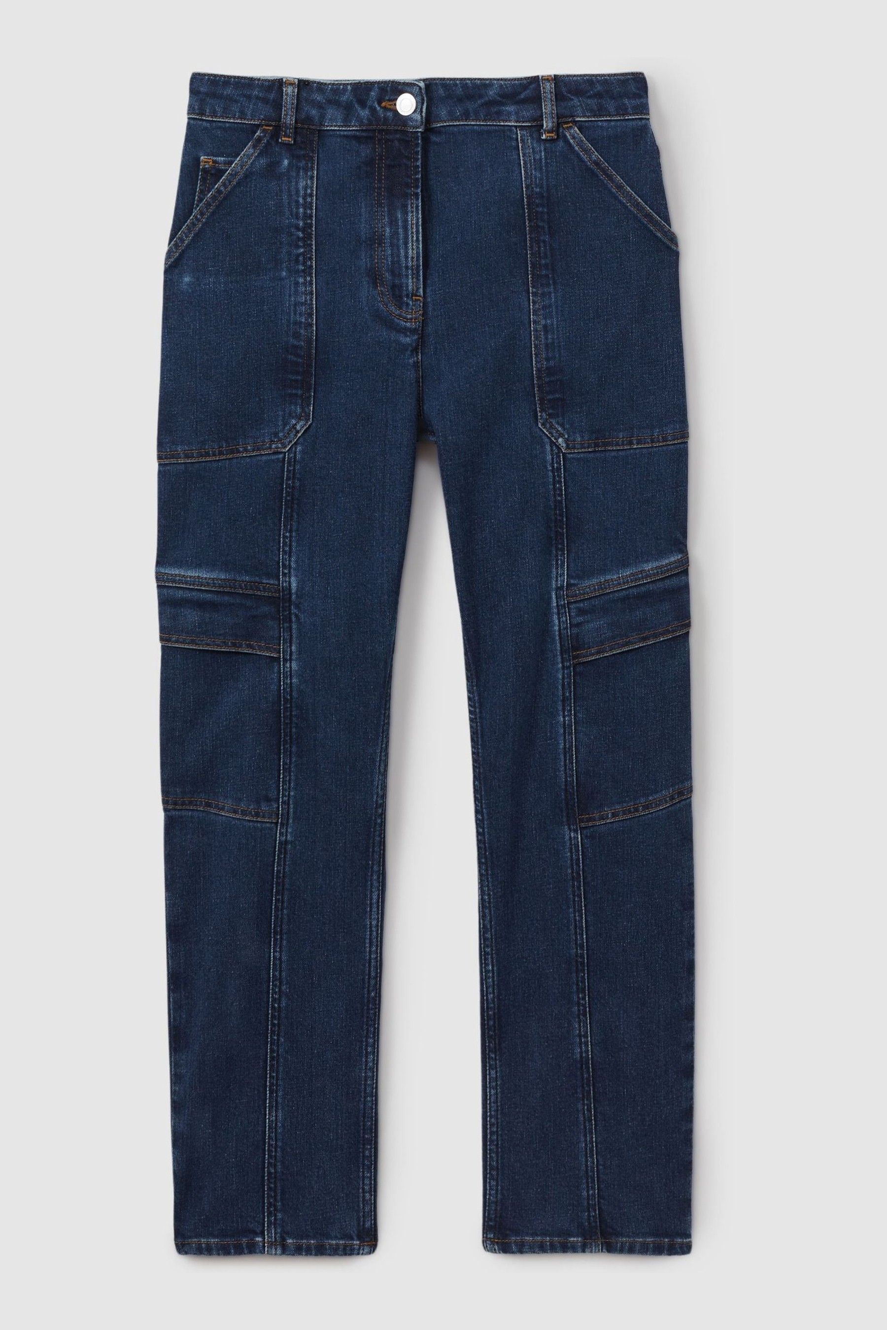 Buy Reiss Dark Blue Jem Garment Dyed Utility Tapered Jeans from Next Luxembourg