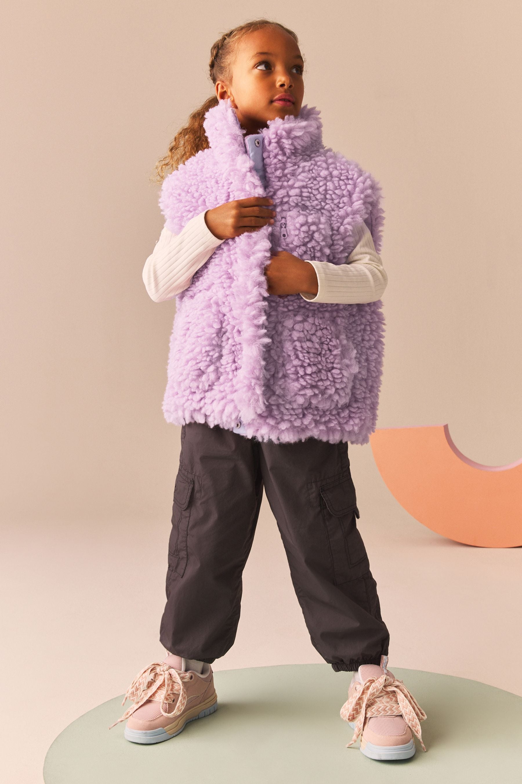 Buy Lilac Purple Chunky Borg Gilet 3 16yrs from the Next UK online shop