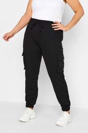 Yours Curve Black Cargo Joggers - Image 1 of 5