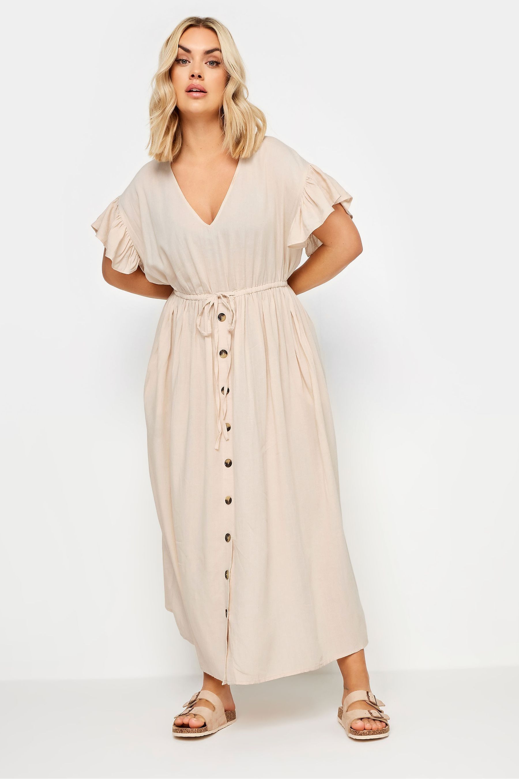 Buy Yours Curve Stone Brown Boho Maxi Dress from the Next UK online shop