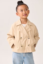 Stone Canvas Crop Trench Coat (3-16yrs) - Image 1 of 2