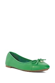 Dune London Green Hallo Charm Trim Ballet Shoes - Image 4 of 7