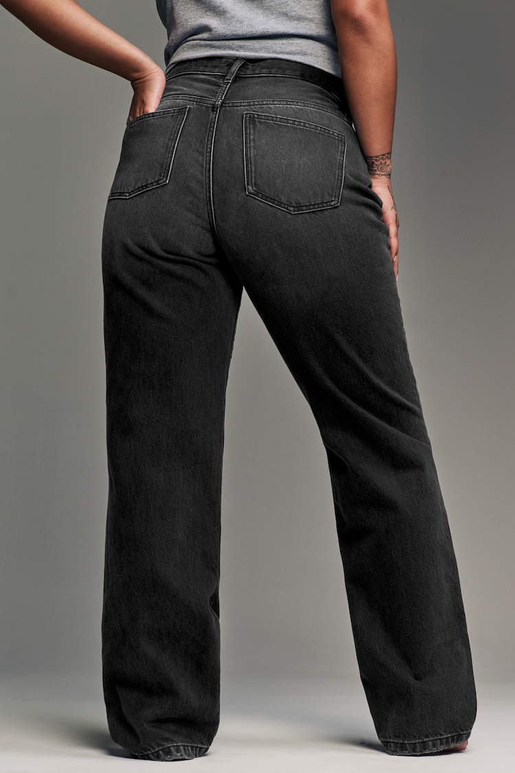 Washed Black Hourglass Rigid Straight Leg Jeans - Image 2 of 7