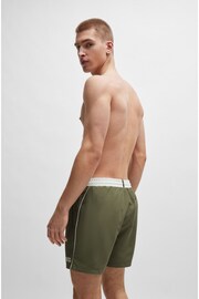 BOSS Green Contrast-logo Swim Shorts In Recycled Material - Image 2 of 4