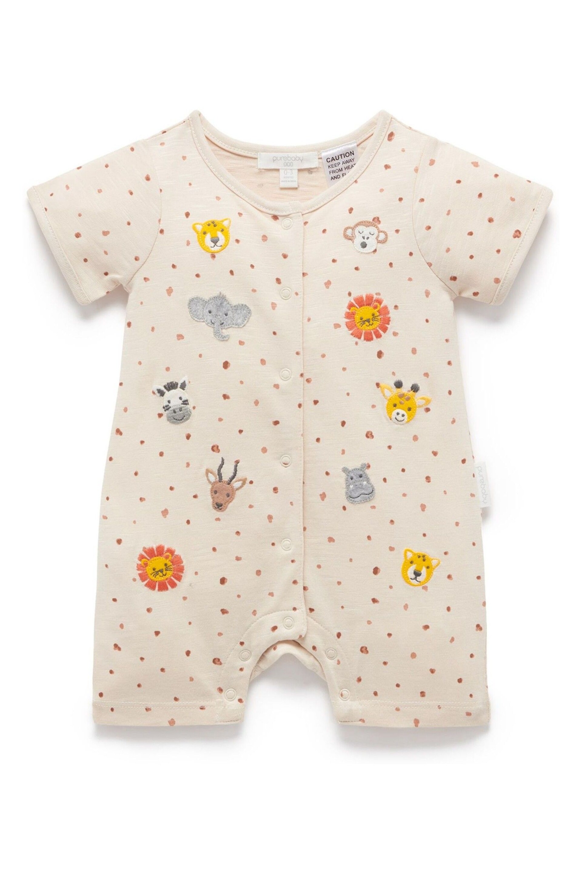 Purebaby Natural Savanna Short Romper - Image 1 of 4