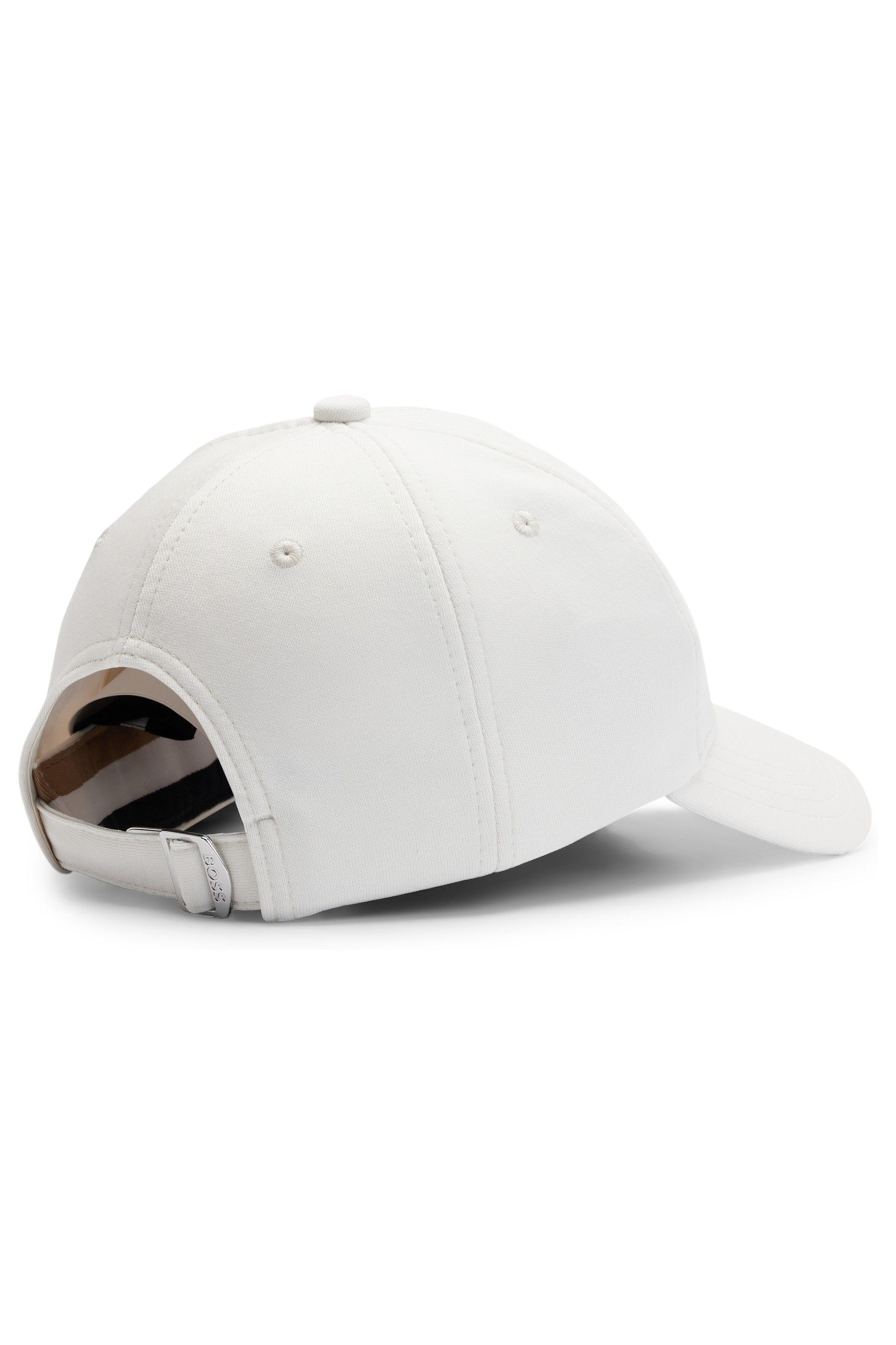 BOSS White Cotton-Blend Cap With Embroidered Double Monogram - Image 3 of 3