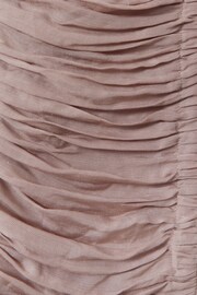 Reiss Dusty Pink Ryder Viscose Linen Ruched Maxi Dress - Image 6 of 6