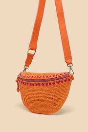 White Stuff Orange Mini  Sebby Raffia Sling Bag - Image 1 of 4