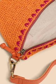 White Stuff Orange Mini  Sebby Raffia Sling Bag - Image 4 of 4