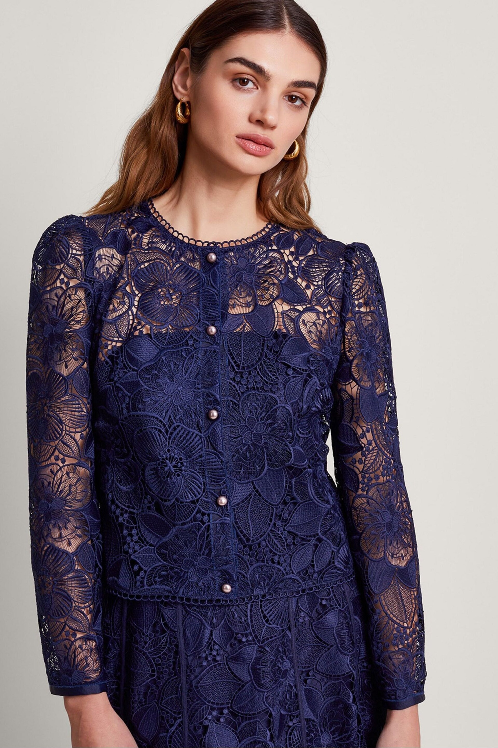 Monsoon Blue Abelia Lace Jacket - Image 2 of 5