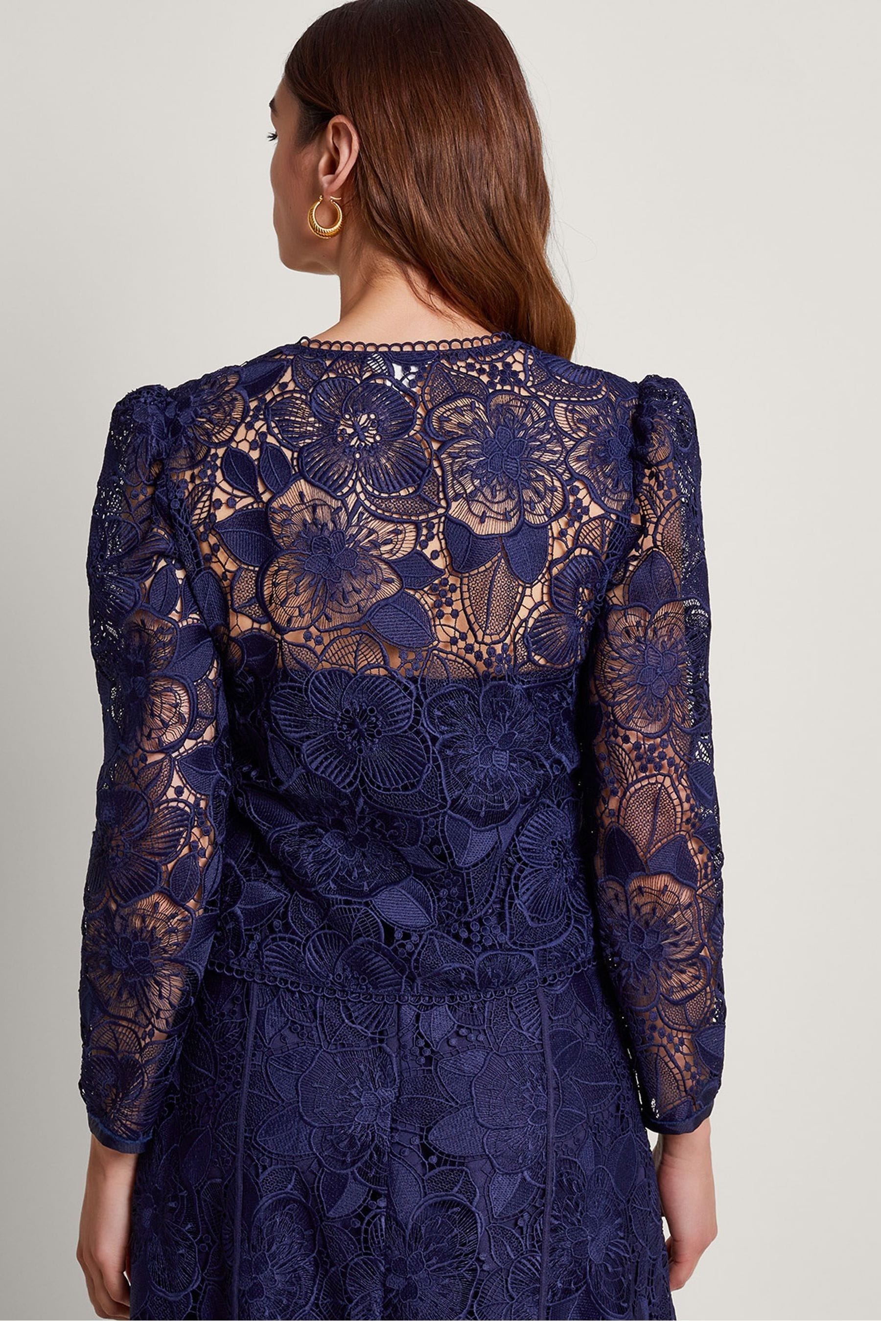 Buy Monsoon Blue Abelia Lace Jacket from Next Luxembourg