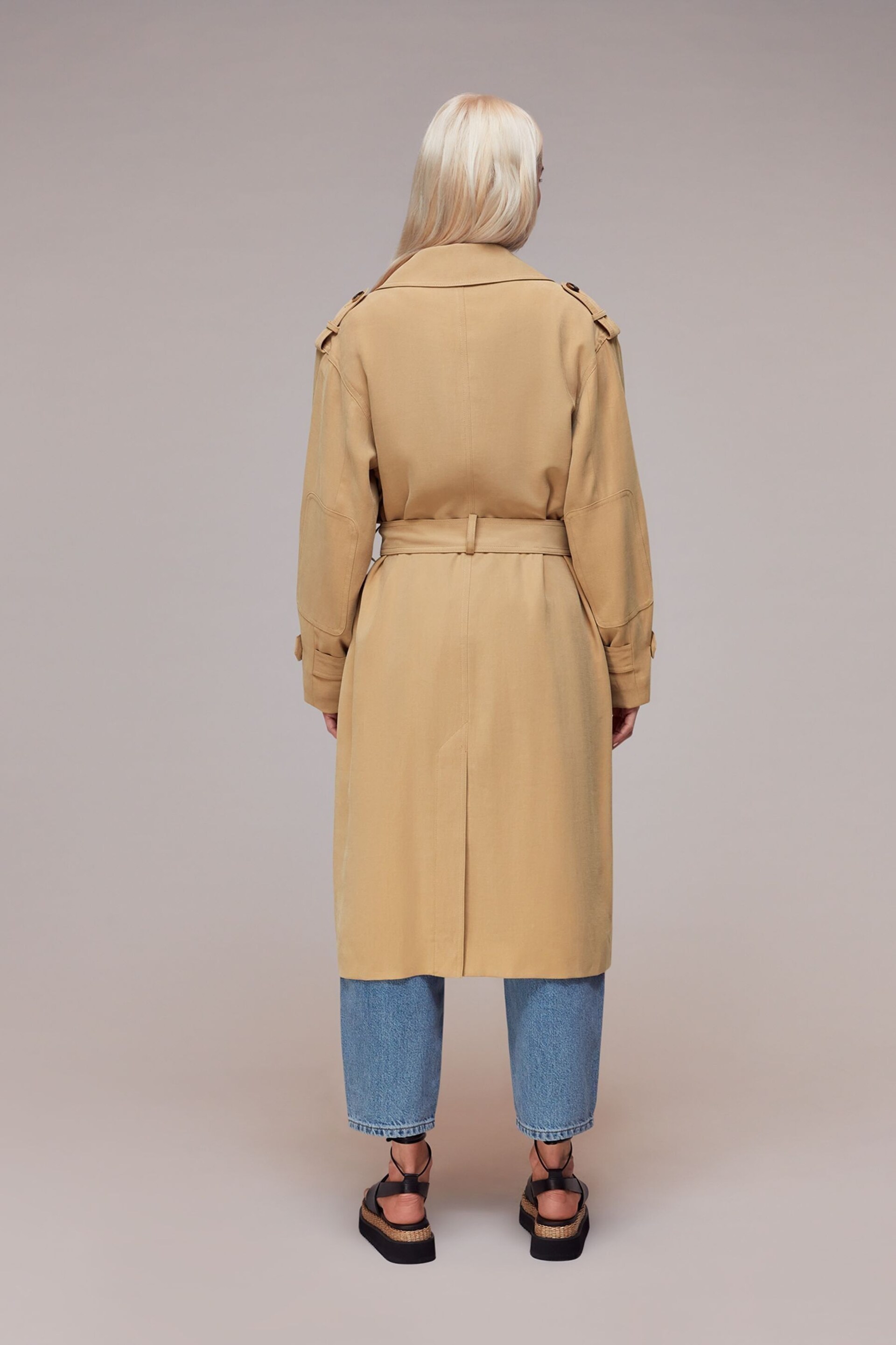 Whistles Petite Neutral Riley Trench Coat - Image 2 of 5