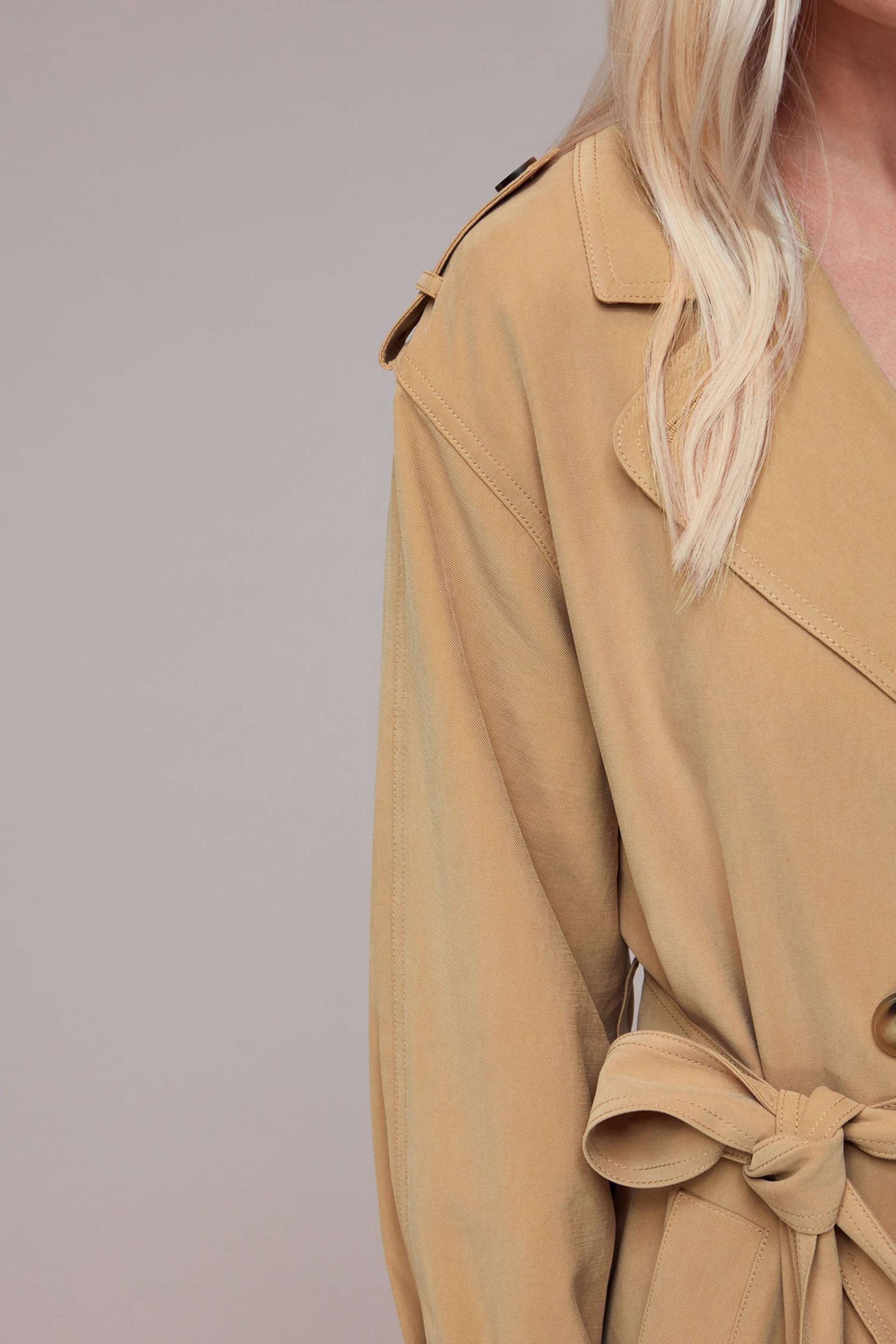 Whistles Petite Neutral Riley Trench Coat - Image 4 of 5