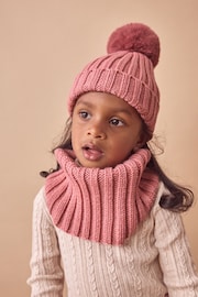 Pink Rib Pom Beanie Hat (3mths-16yrs) - Image 2 of 2