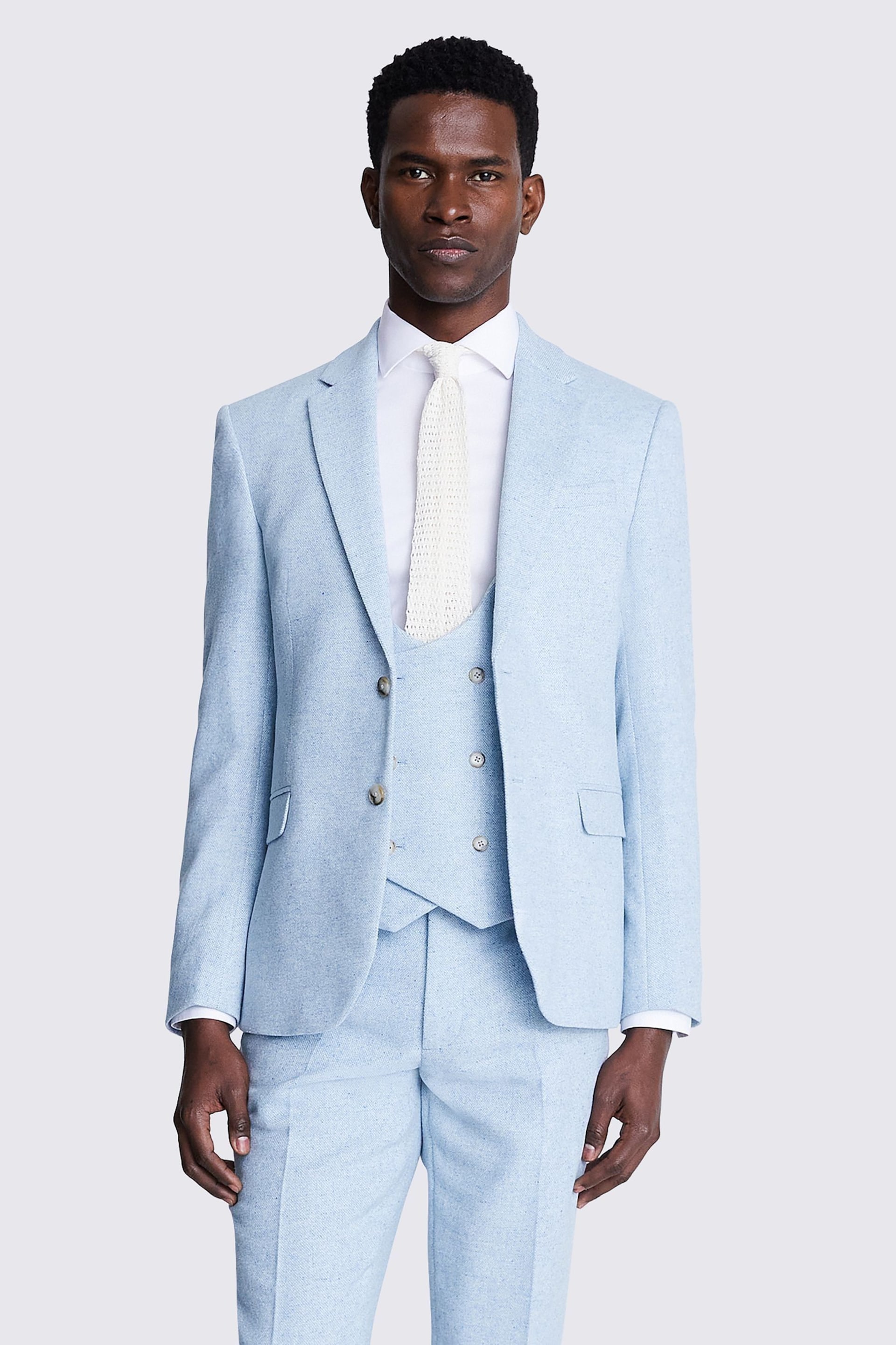 MOSS Slim-Fit Blue Donegal Jacket - Image 1 of 6