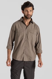 Craghoppers Kiwi Long Sleeved Brown Shirt - Image 1 of 5