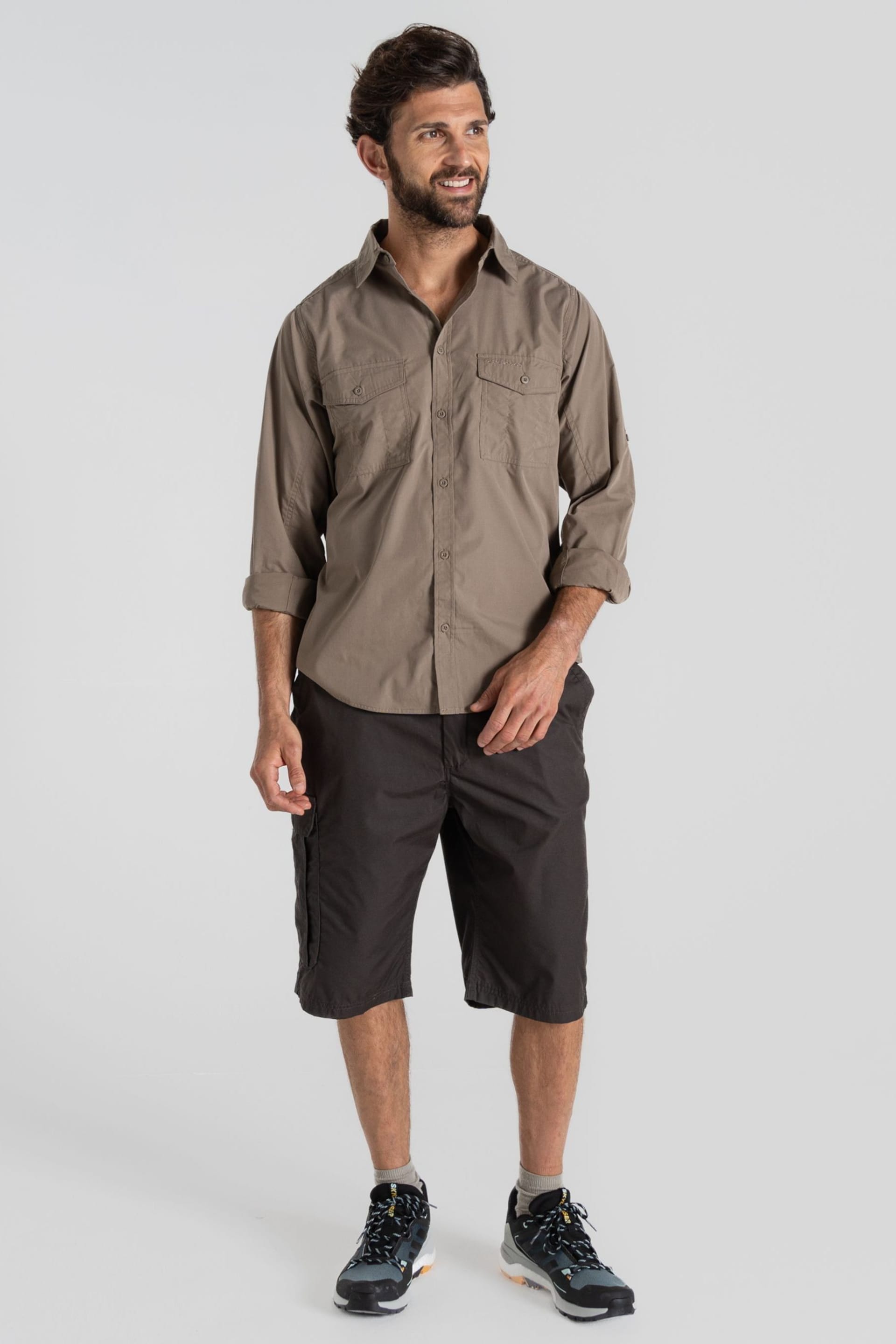 Craghoppers Kiwi Long Sleeved Brown Shirt - Image 3 of 5