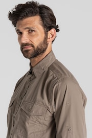 Craghoppers Kiwi Long Sleeved Brown Shirt - Image 4 of 5