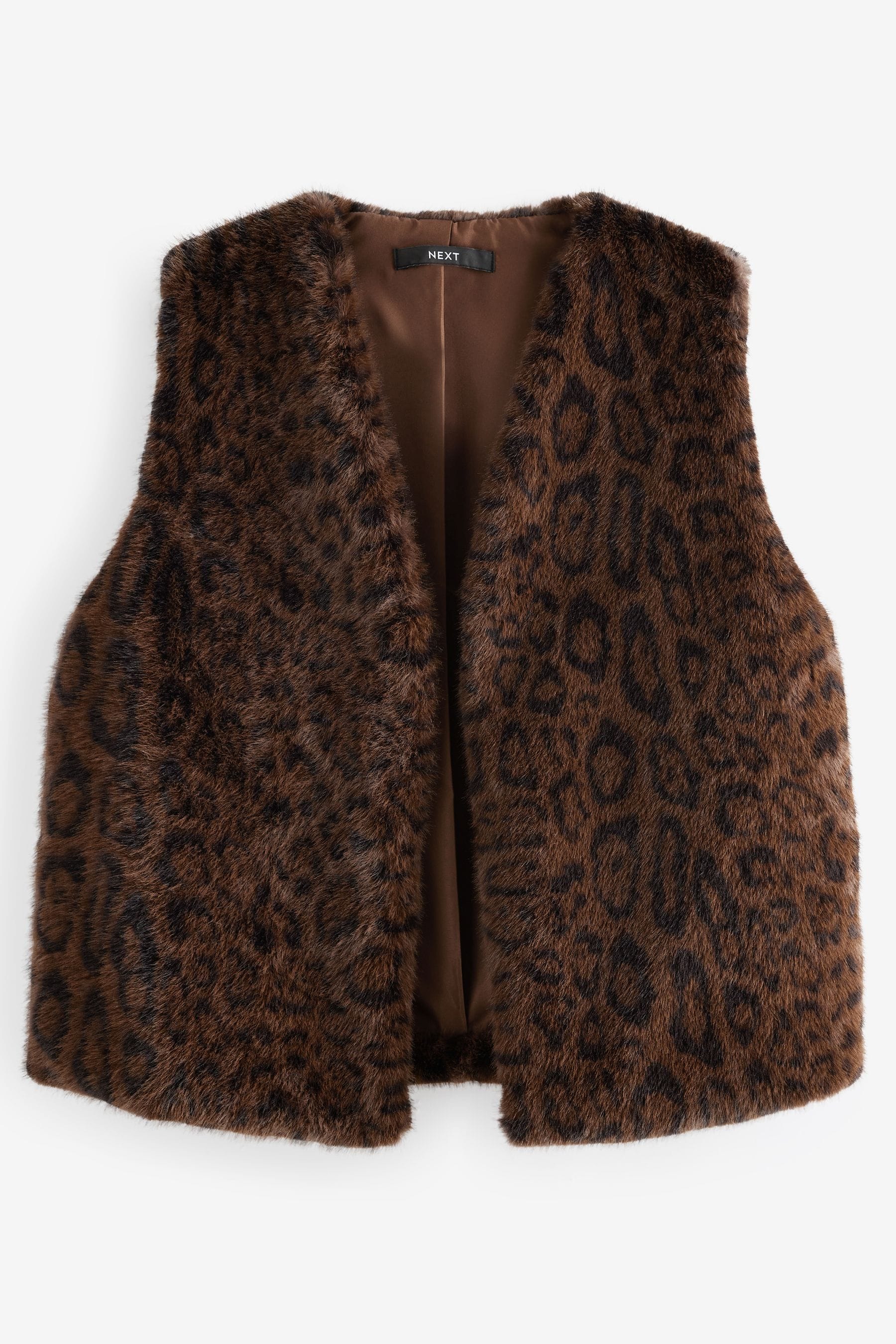 Leopard print fur gilet hot sale