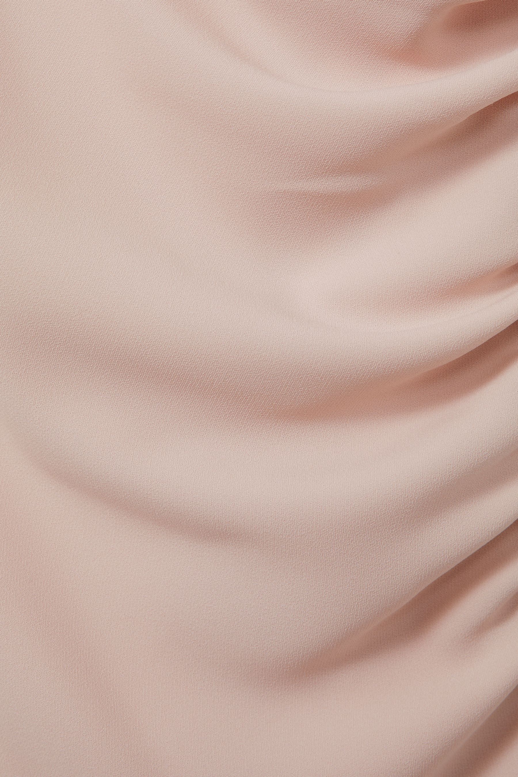 Buy Reiss Pale Pink Bonnie Ruched Cowl Neck Midi Dress from Next Luxembourg