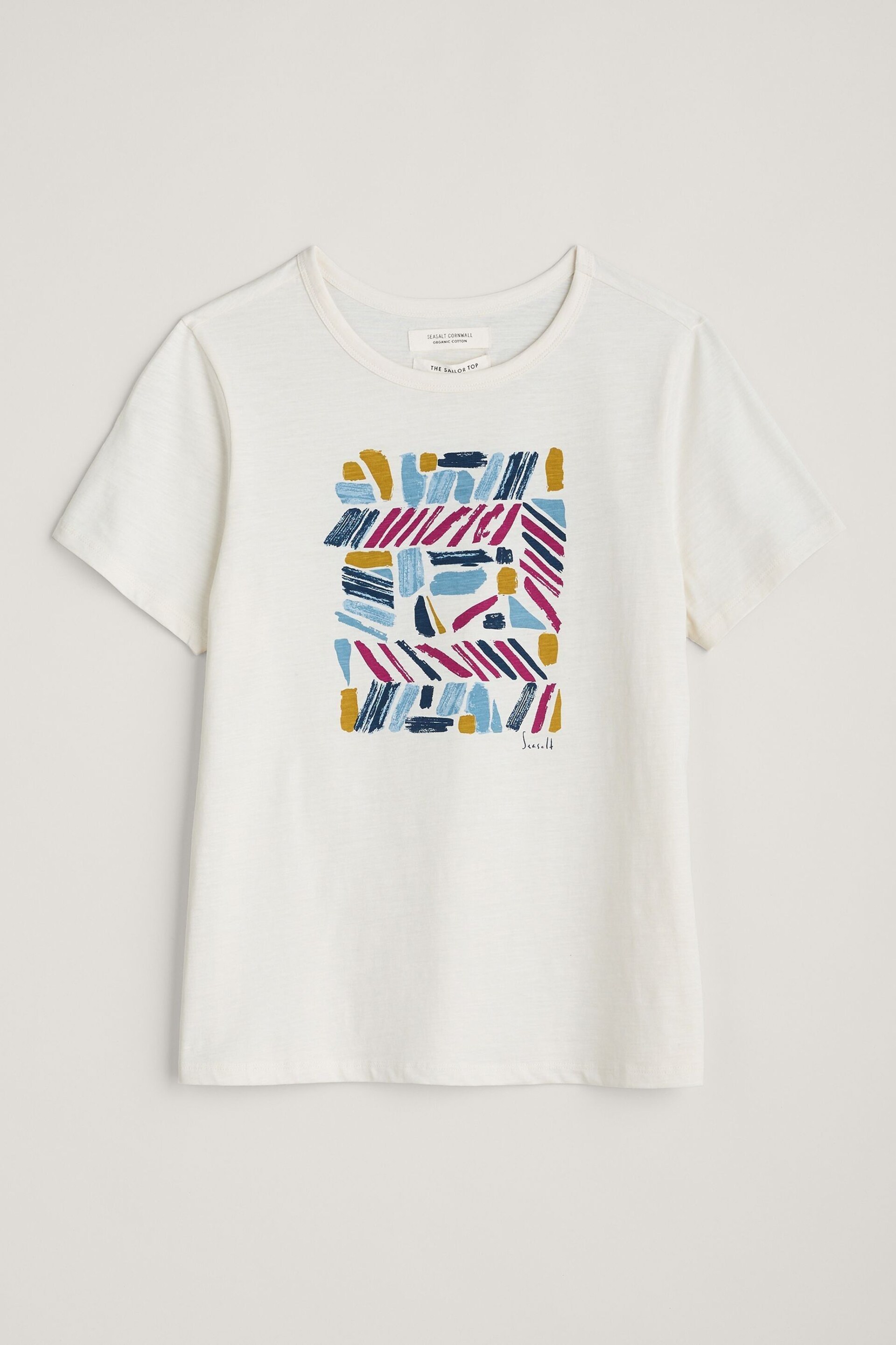 Seasalt Cornwall White Printing Ink T-Shirt - Image 8 of 9