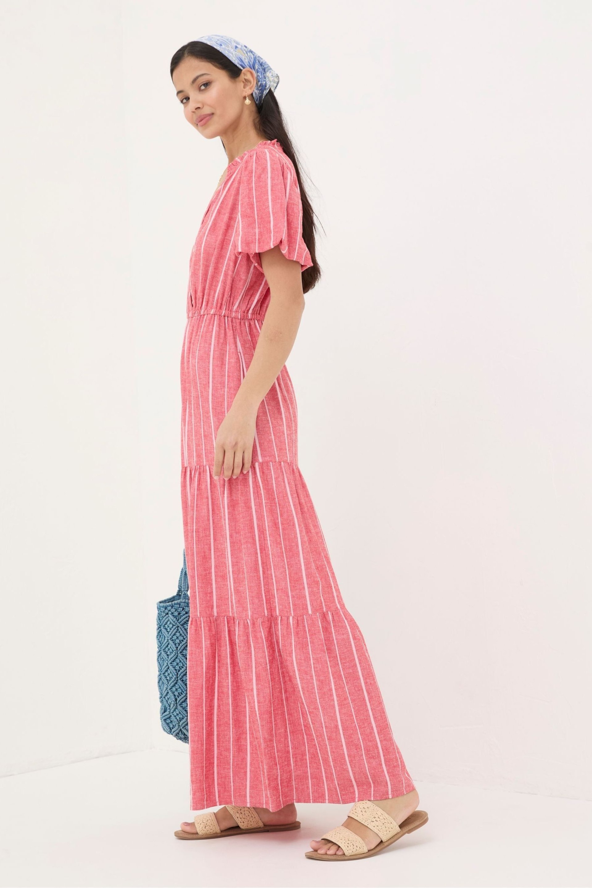 FatFace Red Stripe Maxi Dress - Image 1 of 6