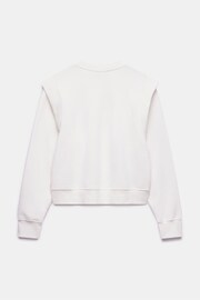 Mint Velvet White Cotton Extended Shoulder Sweatshirt - Image 4 of 4