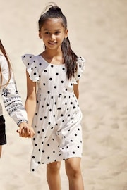 ONLY KIDS Printed Midi White Dress - Image 1 of 4