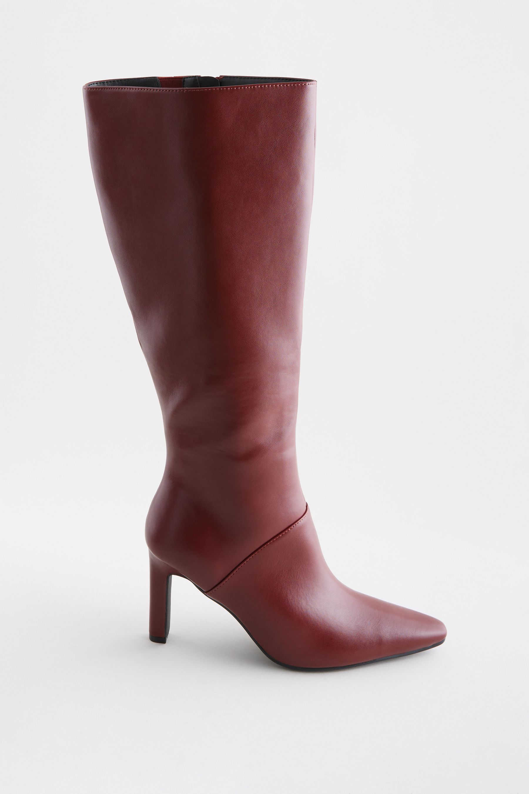 Wide fit burgundy boots deals