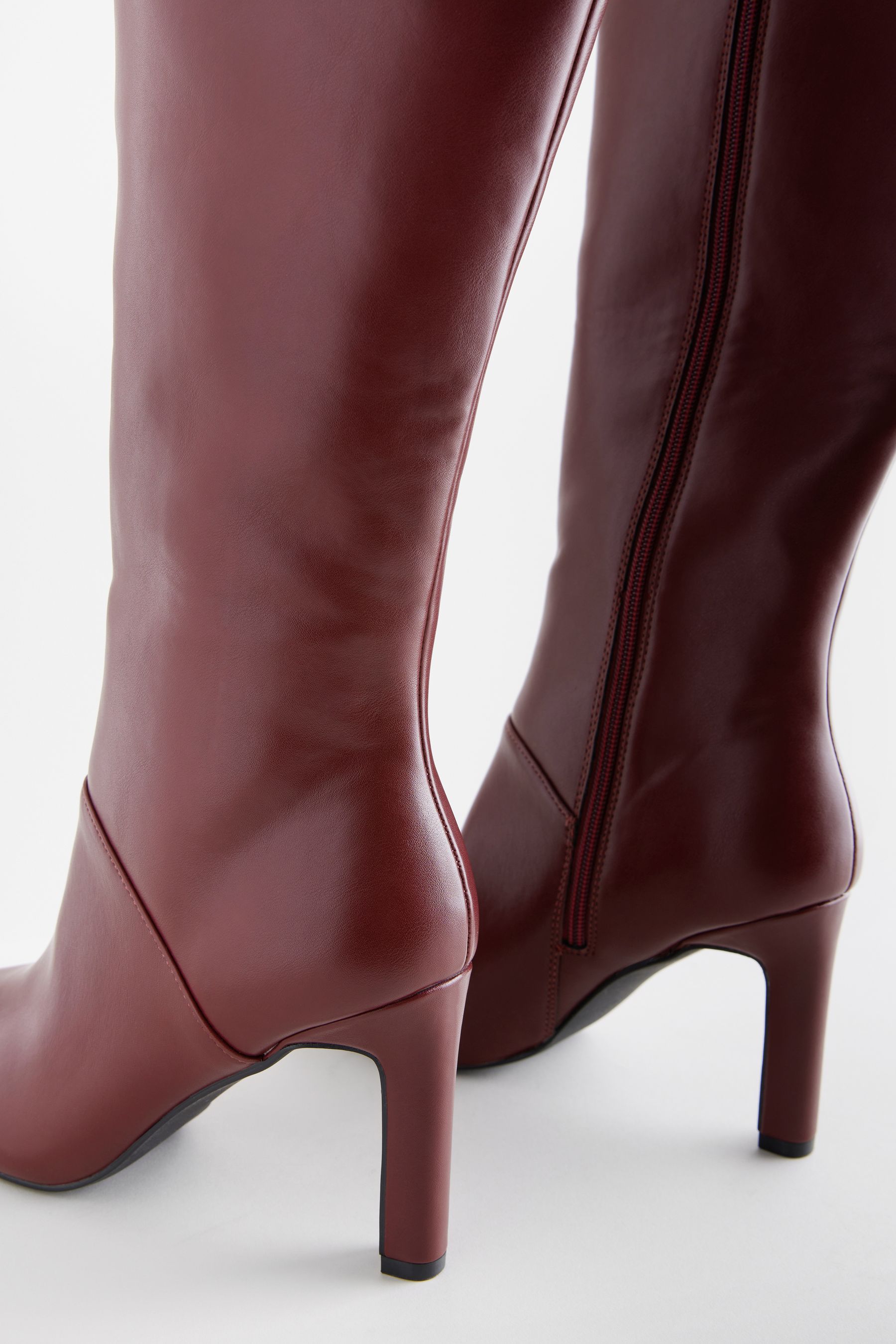 Buy Burgundy Red Forever Comfort Knee High Heeled Boots from the Next UK online shop
