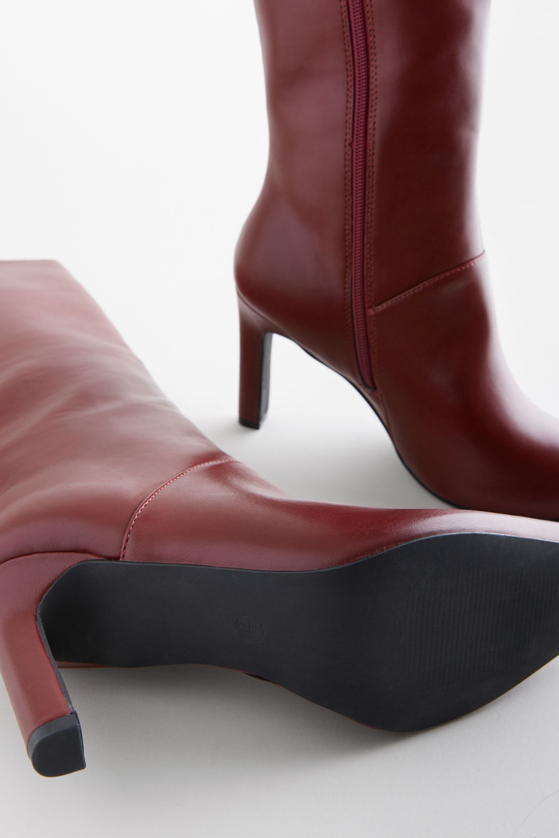 Buy Burgundy Red Forever Comfort Knee High Heeled Boots from the Next UK online shop
