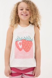 FatFace Natural Strawberry Jersey Vest Top - Image 1 of 4