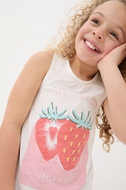 FatFace Natural Strawberry Jersey Vest Top - Image 3 of 4