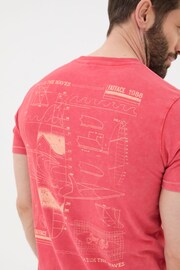 FatFace Red Surf Sketch T-Shirt - Image 5 of 8