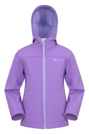 Mountain Warehouse Purple Chrome Exodus Kids Water Resistant Softshell Jacket - Image 1 of 5