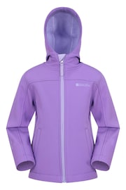 Mountain Warehouse Purple Chrome Exodus Kids Water Resistant Softshell Jacket - Image 2 of 5