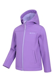 Mountain Warehouse Purple Chrome Exodus Kids Water Resistant Softshell Jacket - Image 4 of 5