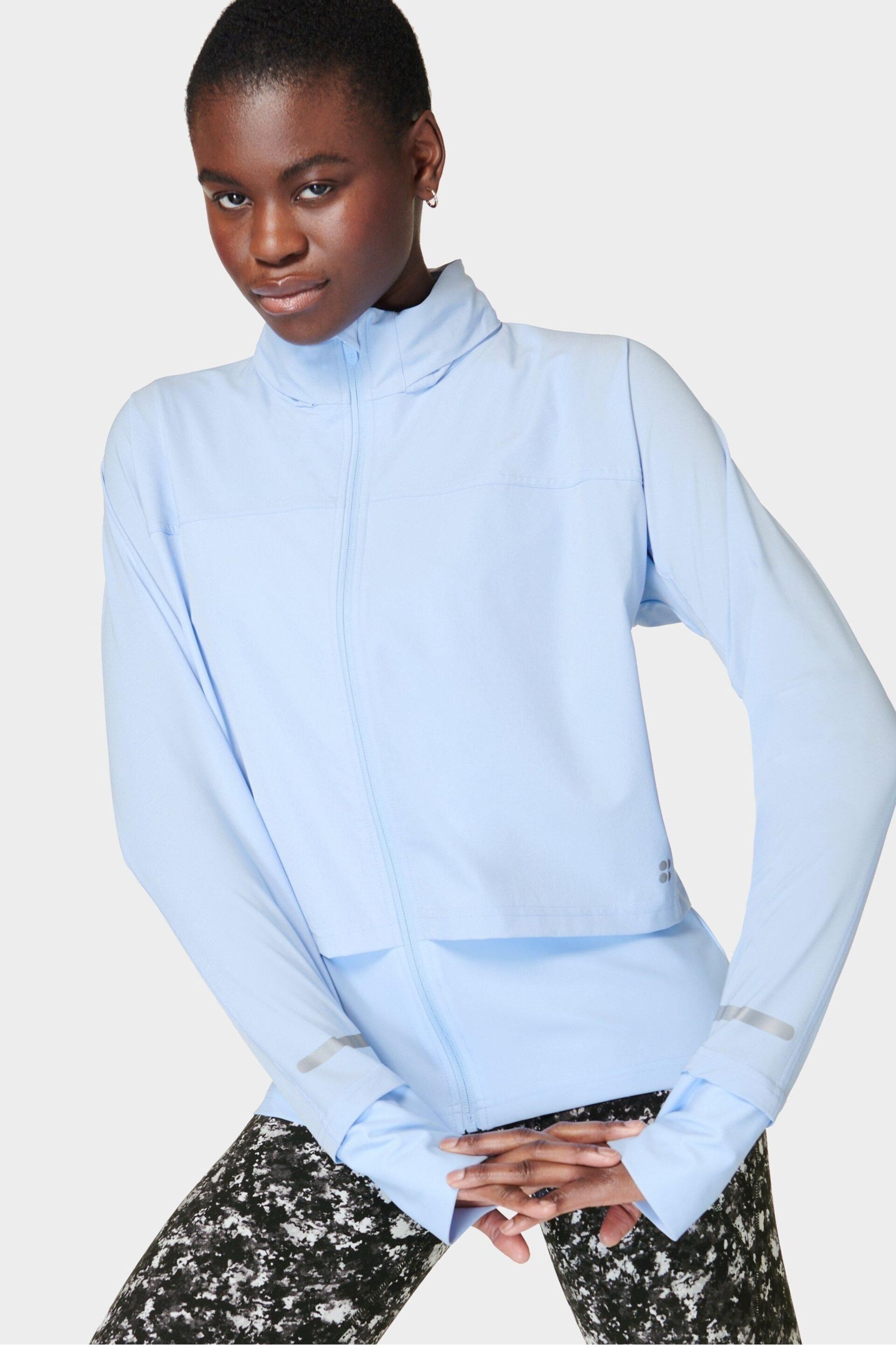 Sweaty Betty Breeze Blue Fast Track Running Jacket - Image 8 of 9