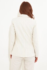 Joe Browns Cream Oversized Pinstripe Co-Ord Linen Blend Blazer - Image 3 of 8