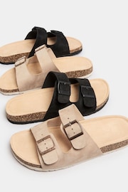 Yours Curve Natural Faux Suede Buckle Strap Footbed Sandals In Extra Wide EEE Fit - Image 7 of 7