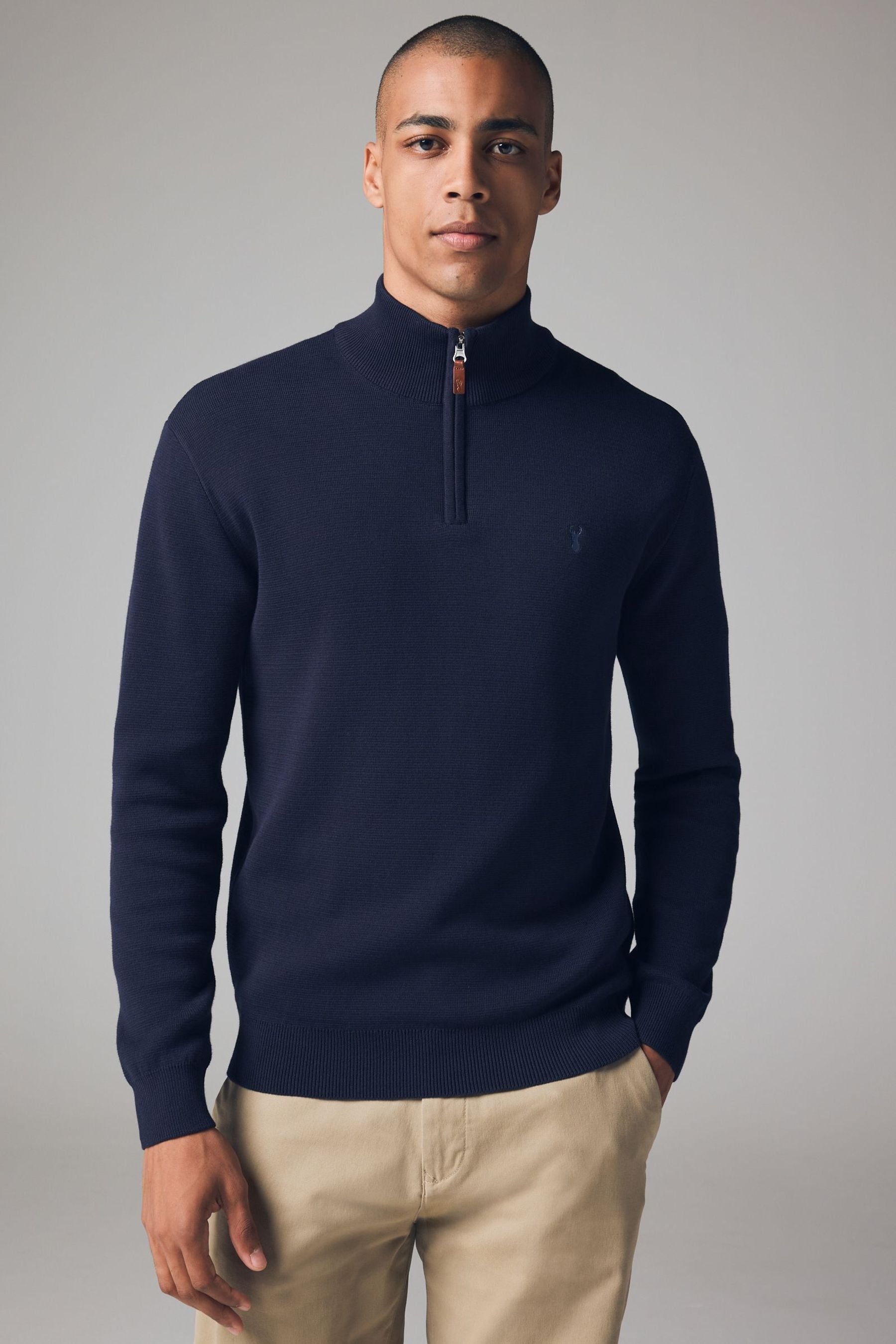 Plain navy blue jumper top