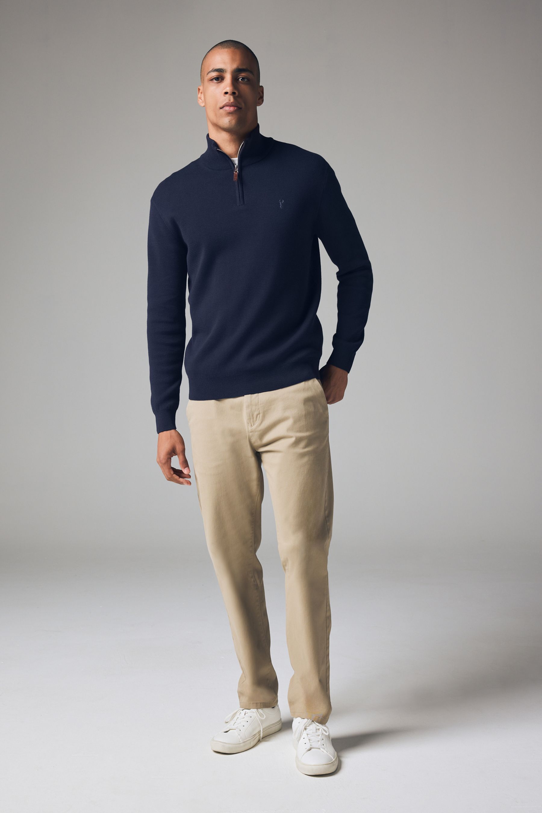 Navy blue cotton jumper discount
