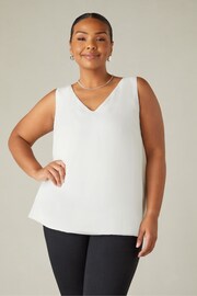 Live Unlimited Curve - White Chiffon Layered Swing Vest Top - Image 1 of 4